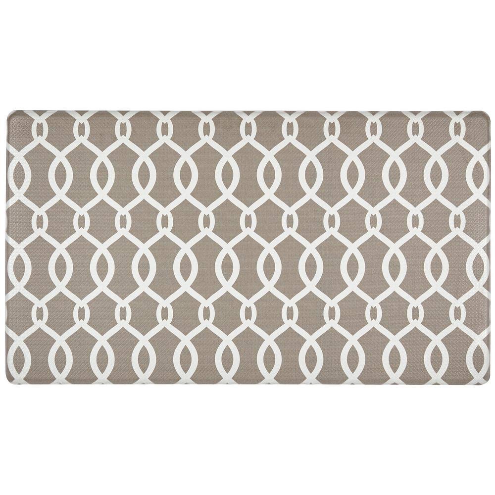 ALLINHOMIE Moroccan Trellis Brown 17 in. x 47 in. Comfort Anti