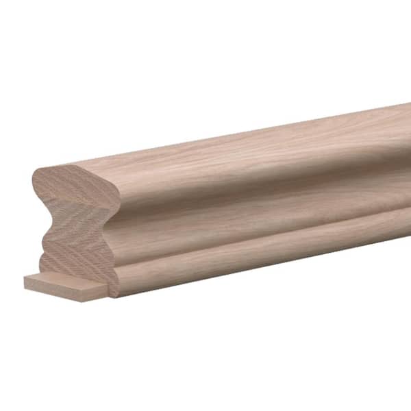 Stair Parts 6510 8 ft. Unfinished White Oak Plowed 1-3/4 in. Handrail with Fillet