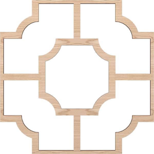 Ekena Millwork Large Bradley Fretwork 3/8 in. x 6 ft. x 6 ft. Brown Wood Decorative Wall Paneling 1-Pack