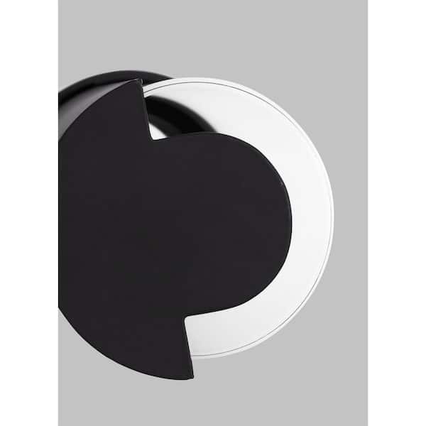 Generation Lighting - Kiel 18 in. Small 2-Light Midnight Black LED Vanity Light with Arctic Glass Shades