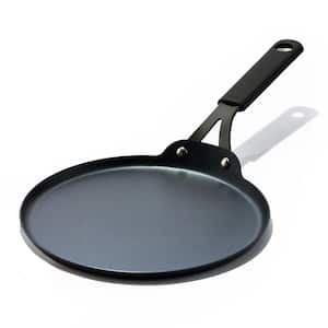 10 in. Carbon Steel Obsidian Crepe Pan with Silicone Sleeve