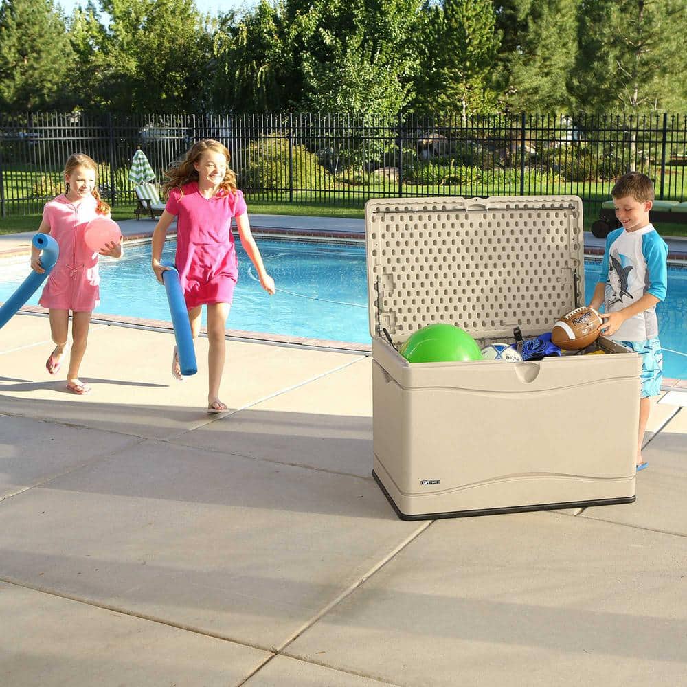 Desert Sand 80 Gallon Polyethylene Lockable Deck Box