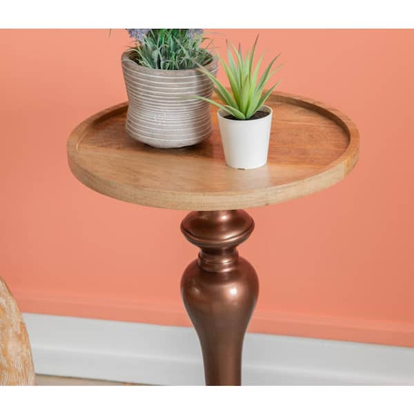 copper metal side table