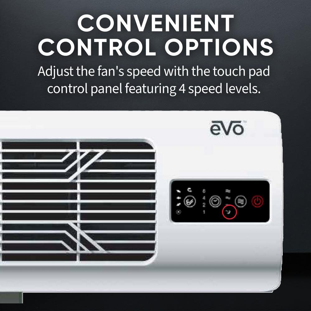 25 in 4 Fan Speeds Window Fan in White with Adjustable Side Panels