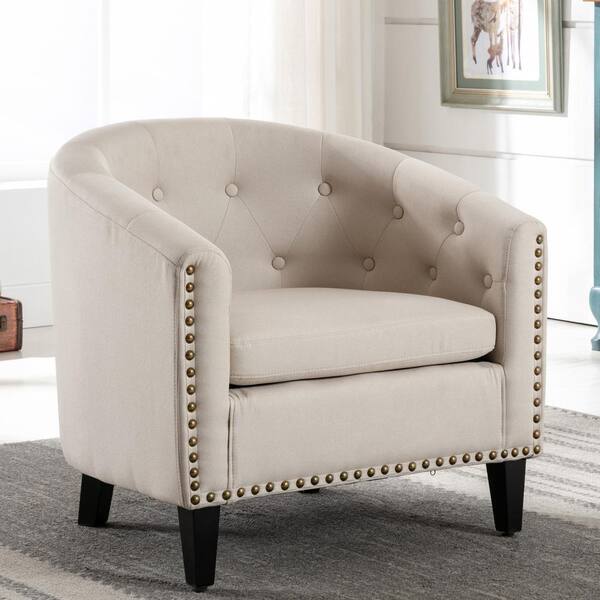 tufted barrel accent chair