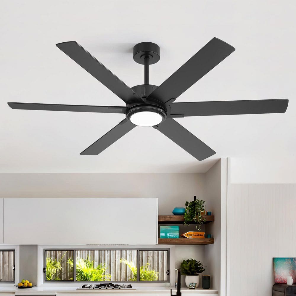 Breezary Ajoy 60 in. Integrated LED Indoor Black Farmhouse Ceiling