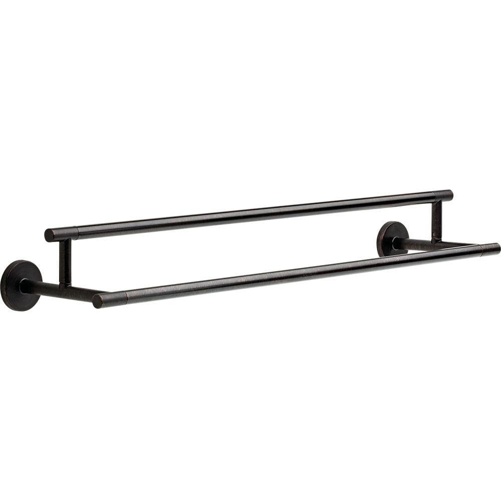 Venetian Bronze 24" Double Wall Mount Stainless Steel Towel Bar
