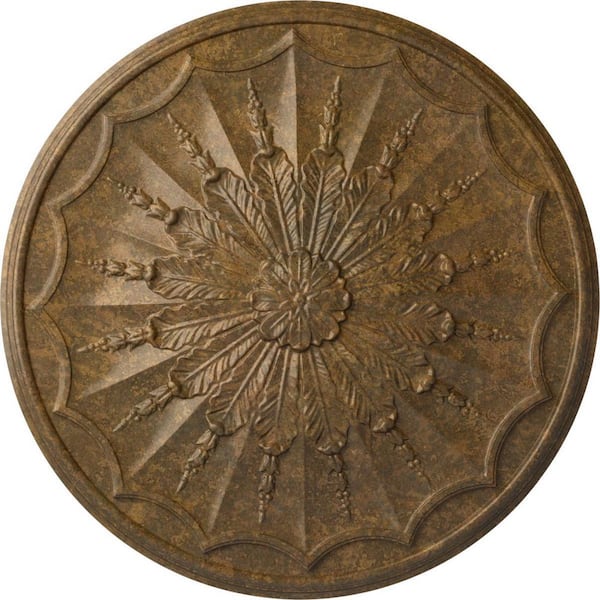 Ekena Millwork 27-1/8 in. x 2-5/8 in. Artis Urethane Ceiling Medallion, Rubbed Bronze