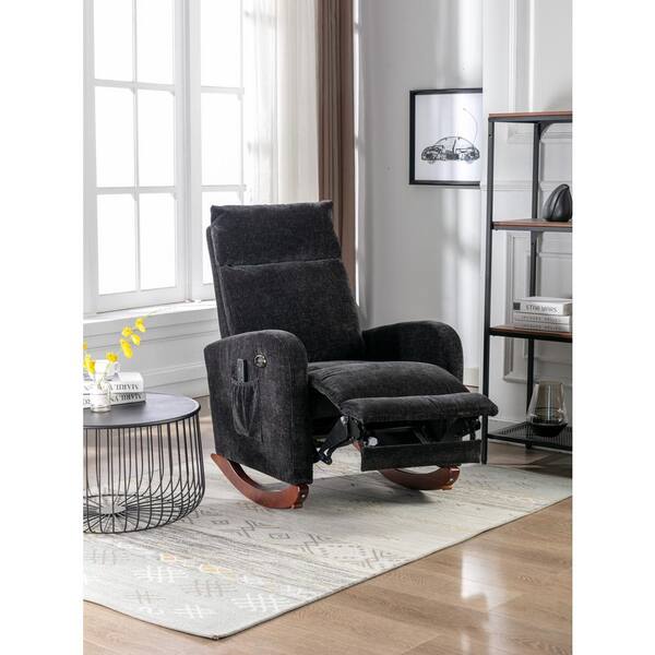 black fabric rocker recliner