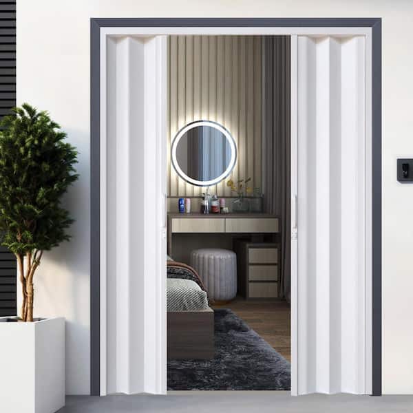 Helhom 60 in. x 80 in. White Interior PVC Accordion Door with