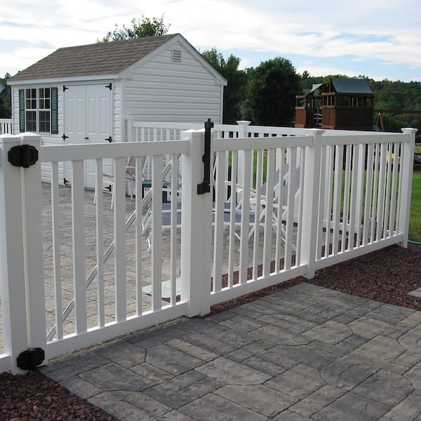 Atlantis 9 ft. W x 4 ft. H White Vinyl Pool Double Fence Gate