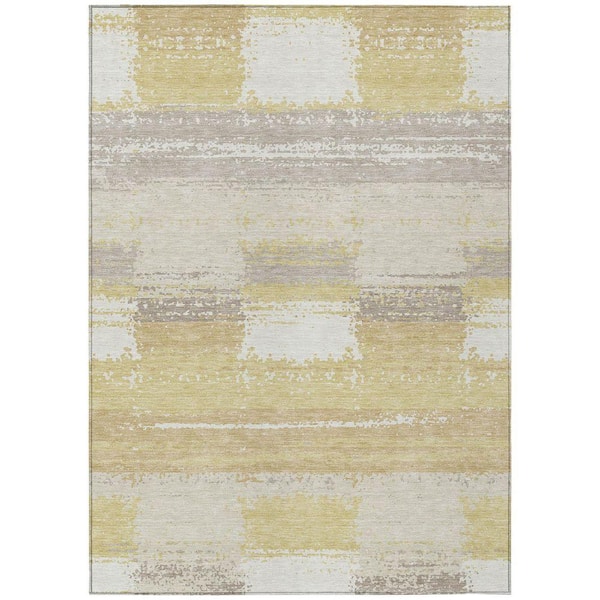 Chantille Machine Washable Indoor/Outdoor Abstract ACN2772 Wheat 10 ft. x 14 ft. Area Rug