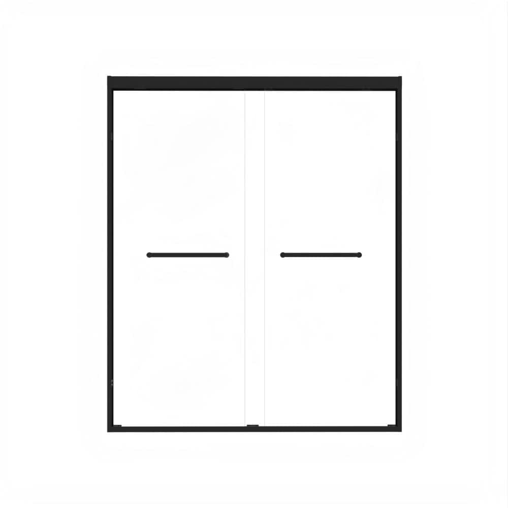 "56""-60""W x 72""H Aluminum Frame Double Sliding Shower Door, 6mm Explosion Proof Glass, Matte Black Stainless Steel Handle" price history on PriceWatchPro