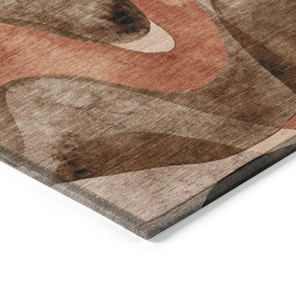 Chocolate 2 ft. x 3 ft. Woven Abstract Polyester Rectangle Indoor/Outdoor Area Rug
