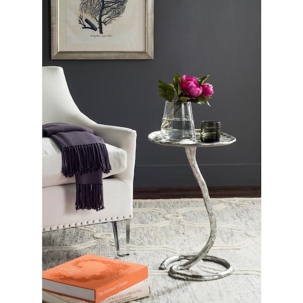 SAFAVIEH Mina Silver Side Table FOX3246B - The Home Depot