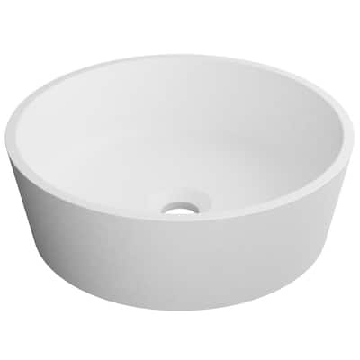 Natura Round Solid Surface Vessel Sink in White