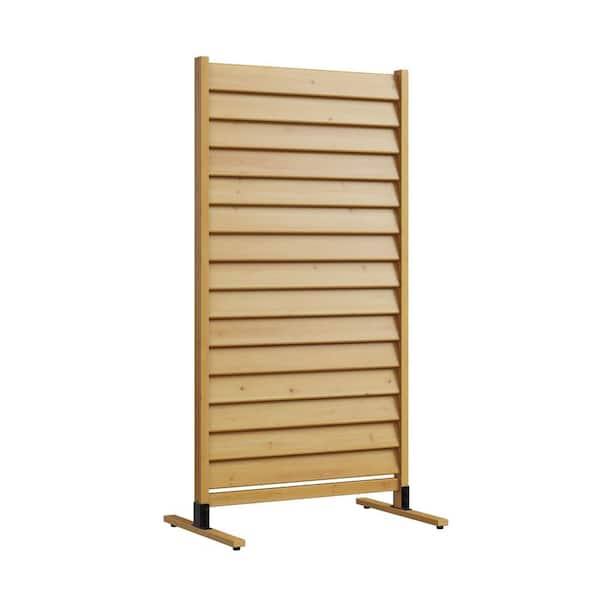 Sierra 6 ft. H x 3.1 ft. W Freestanding or Surface Mounted Louvered Wood Privacy Screen, Flat Top Style (1-Panel)