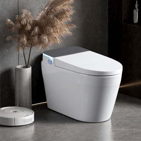DeerValley Smart Toilet – One-Piece Tankless Bidet Toilet With 1.28 GPF Auto Flush, Foot Kick, Blackout Flush, Heated Seat, Warm Water & Remote Control