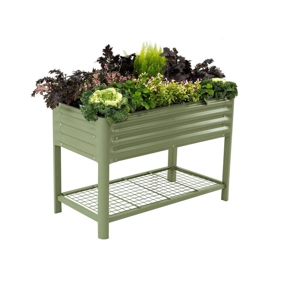 Elevated Garden Bed V Series 2' x 4' Without wheels Outdoor Planter Box for Vegetables Flower Olive Green