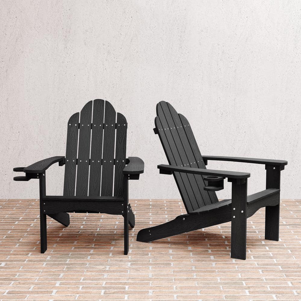 Belinda Black Recycled Plastic Poly Weather Resistant Outdoor Patio Adirondack Chair For Outdoor Patio Fire Pit(2-pack) price history on PriceWatchPro