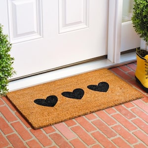 Trio Hearts Doormat, 12" x 24"