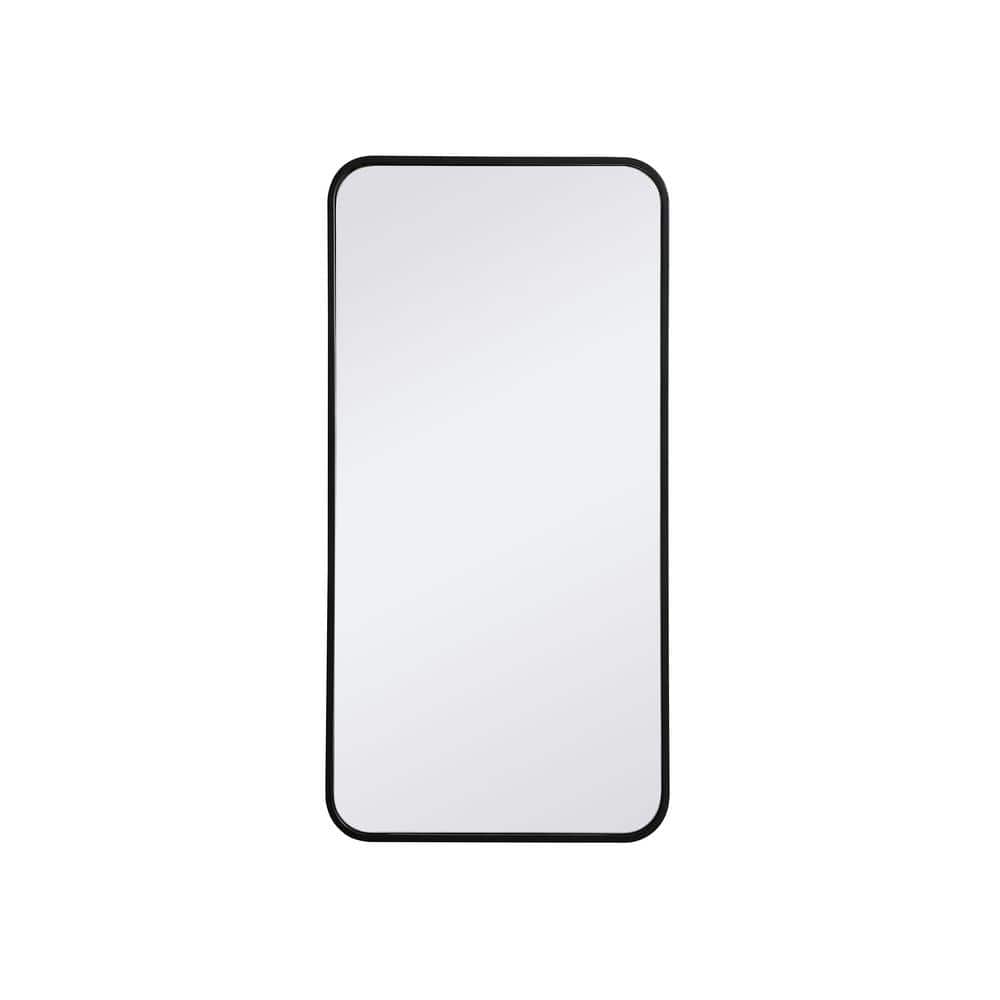 36 in. H x 18 in. W Rectangle Black Vanity Mirror