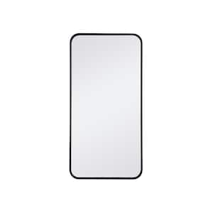 36 in. H x 18 in. W Rectangle Black Vanity Mirror