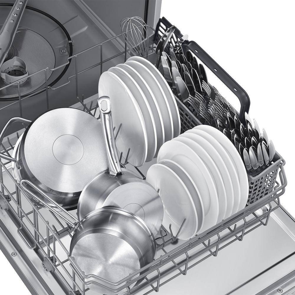 24" Stainless Steel Built-in Top Control Dishwasher with Adjustable Rack