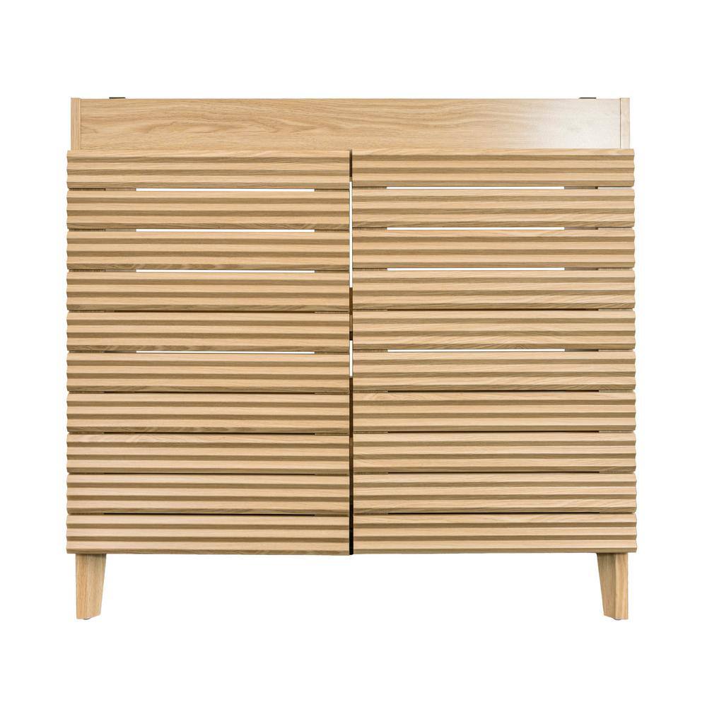 Calandre 36" Oak Slat Modern Farmhouse Bath Vanity Cabinet