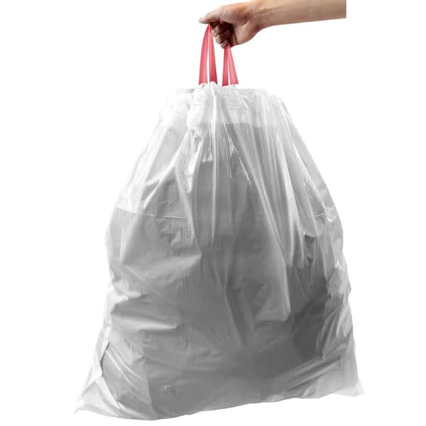 8 Gallon Drawstring Trash Bags-0.79 Mil Ultra Strong Medium Trash Can  Liners for Kitchen/Office, Unscented White Garbage Bags, 60 Count