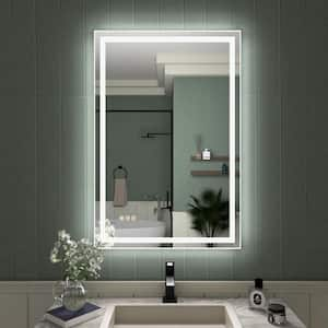 24 in. W x 36 in. H Rectangular Frameless LED Light Anti-Fog Wall Bathroom Vanity Mirror in Polished Crystal