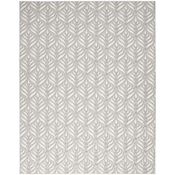 Gray 9 ft. x 12 ft. Woven Polypropylene Rectangle Indoor/Outdoor Area Rug