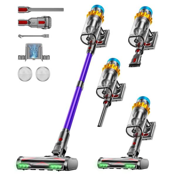 Cordless Stick Vacuum Cleaner Bagless with 70 Min Runtime, 50KPa Suction, LED Display, Green Light, for Carpets Floors
