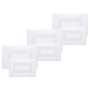 White 6- Piece Cotton Bathroom Mat Set