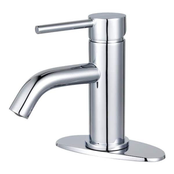 Kingston Brass Concord Single-Handle Single-Hole Bathroom Faucet with Push Pop-Up in Polished Chrome