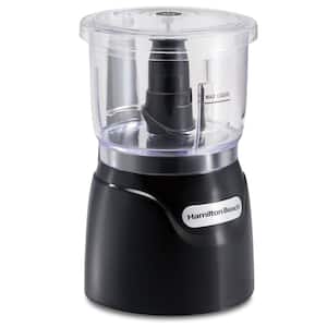 3-Cup 1-Speed Black Stack and Press Food Processor