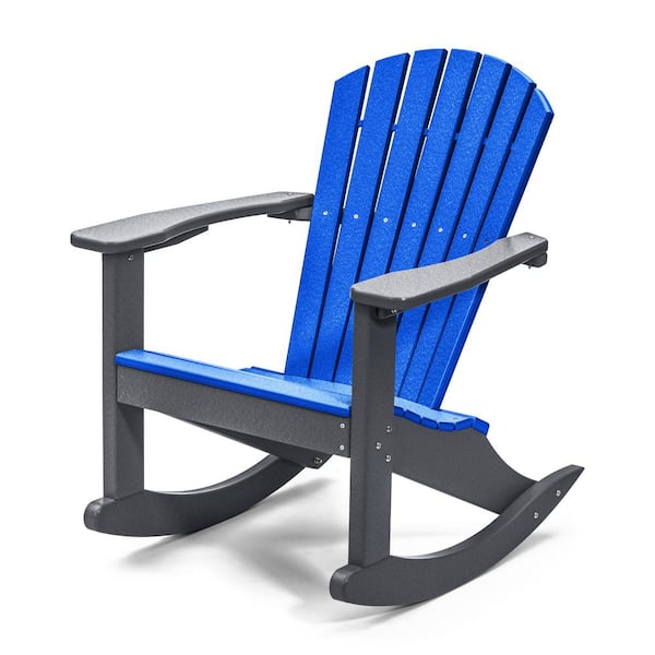 Perfect Choice Classic Deep Gray Rocking Wood Adirondack Chair