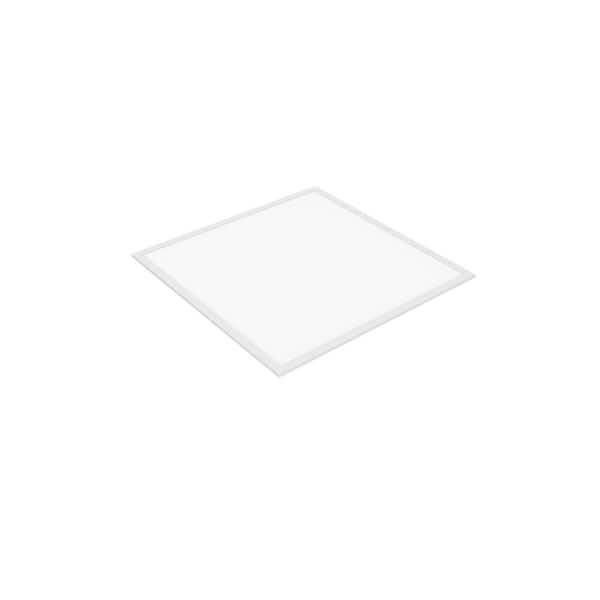 Commercial Electric 1-Pack 2 ft. x 2 ft. White Integrated LED Flat Panel Troffer Light Fixture at 3000 Lumens, 4000K Bright White