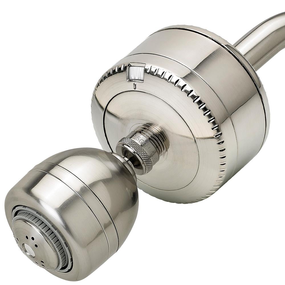 Sprite Showers Slim-Line 2 Shower Water Filtration System with Shower Head  in Brushed Nickel SL2-SH3-BN - The Home Depot