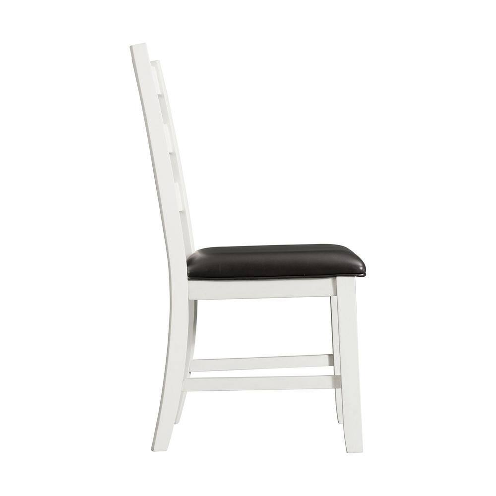 Tuttle Brown and White Drop Leaf Dining Set with Ladder Back Chairs