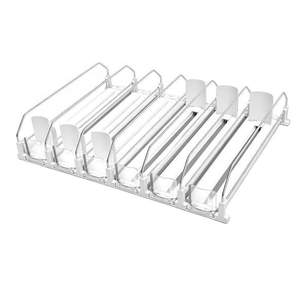 30-Piece Automatic Drink Dispenser with Spring-Loaded Pusher, Adjustable Width-Refrigerator Organizer Set, Food Storage