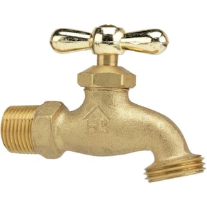 1/2 in. MIP and 1/2 in. SWT x 3/4 in. MHT Lead Free Brass Hose Bibb Valve