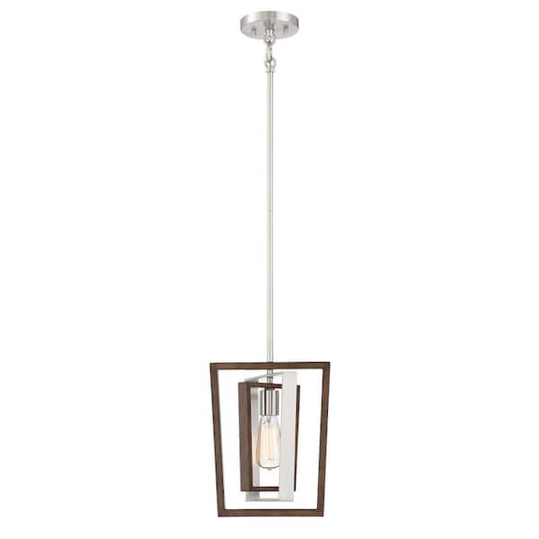 Good Lumens by Madison Avenue 1-Light Brushed Nickel and Corona Bronze Mini Pendant
