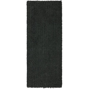 Metaphor Charcoal 24 in. x 60 in. Micro Denier Polyester Bath Mat