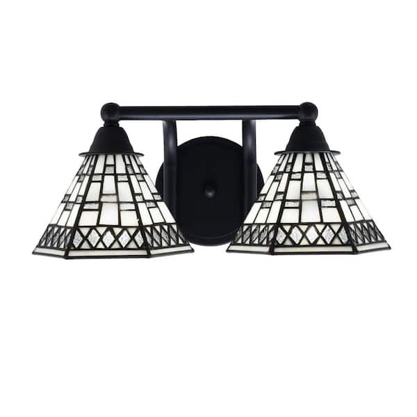 Unbranded Madison 7.5 in. 2-Light Matte Black Vanity Light