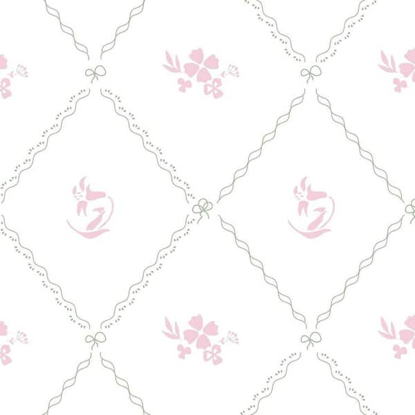 Pink and White Flower Bow Contact Paper Peel and Stick Waterproof