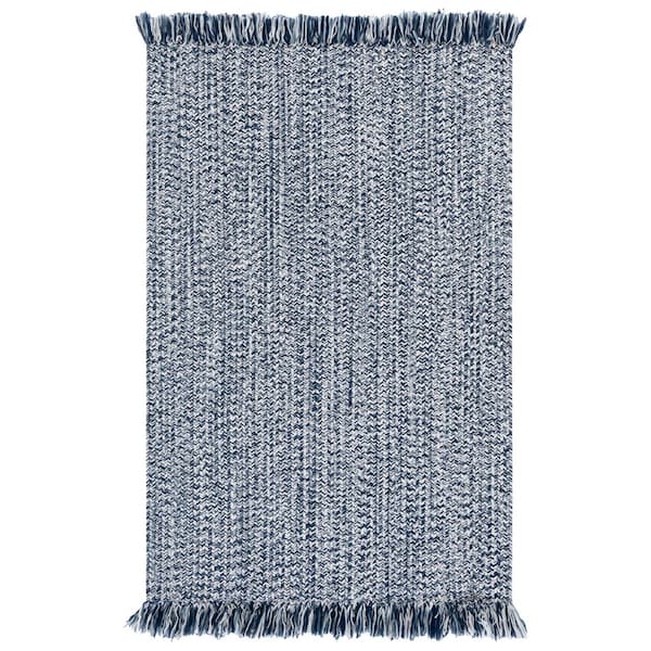 Braided 4 x 6 Navy Textured Washable Area Rug