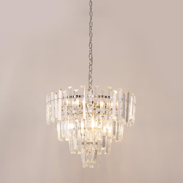 YANSUN Gold 6-Light Crystal Chandelier, 4-Tier Elegant Modern YANSUN Gold 6-Light Crystal Chandelier, 4-Tier Elegant Modern