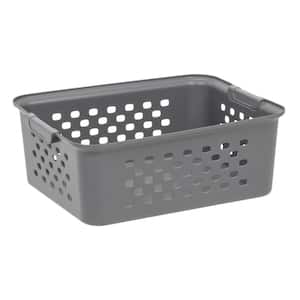13.8 qt. Medium Organizer Storage Basket, Gray