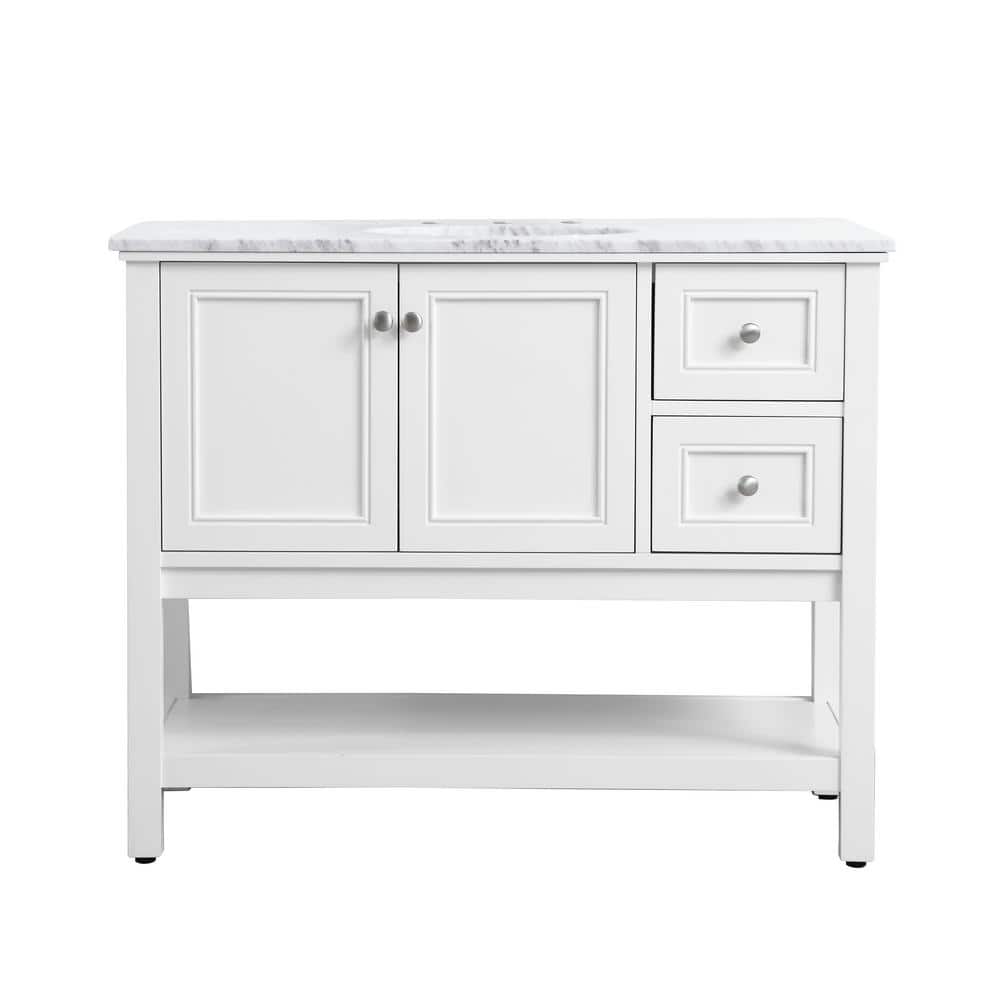 Simply Living 42 in. W x 22 in. D x 33.75 in. H Bath Vanity in White with C